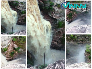 Volume de água na Cachoeira do Buracão encanta visitantes