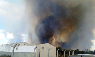 Incêndio em vegetação na área da Uesb