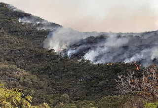 Incêndio atinge a Serra das Almas