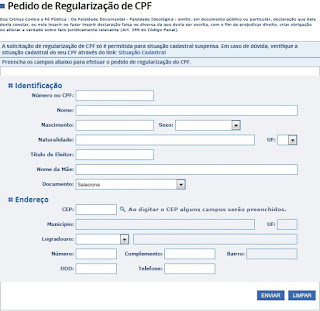 Regularizar no site da Receita