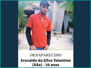 Família pede ajuda para encontrar Erovaldo da Silva desaparecido em Ibitiara