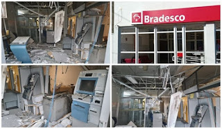 Bandidos explodem e roubam bancos do Brasil e Bradesco em Tanque Novo