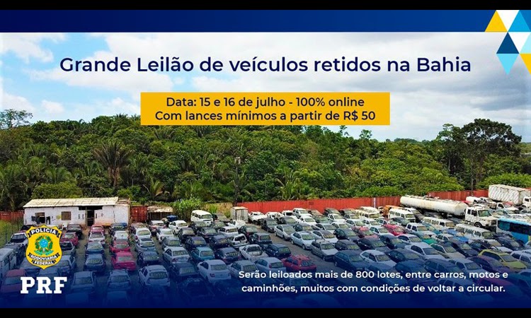 PRF realizará mais um leilão com mais de 800 veículos retidos no Sudoeste da Bahia