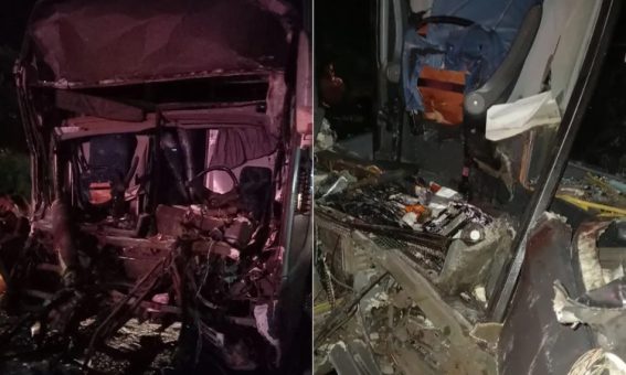 Ônibus que tinha destino Paramirim, bate em caminhão deixando um morto e 17 feridos