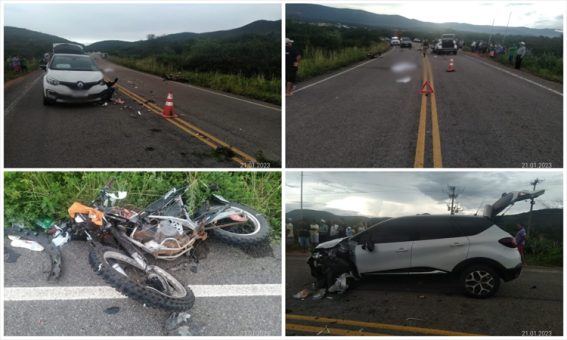Homem morre após colidir motocicleta em carro na BA-148, entre Rio de Contas e Jussiape