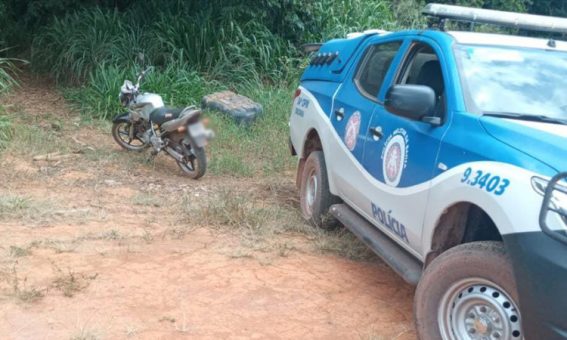 Moto é apreendida pela polícia após troca de tiros na Chapada Diamantina