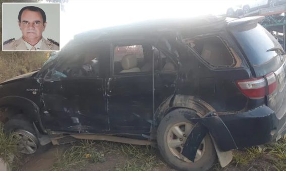 Major da reserva da PM morre após batida entre caminhão e caminhonete no Sudoeste da Bahia