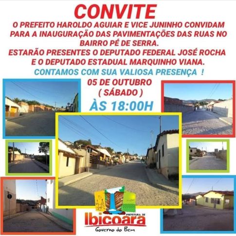 Prefeitura de Ibicoara inaugura obra de pavimentação no Bairro Pé de Serra