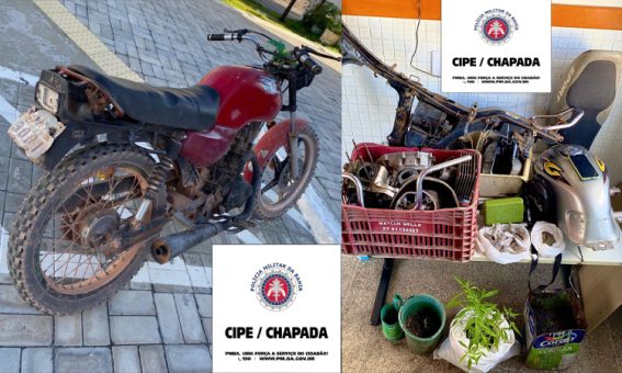 Operação da Cipe Chapada resulta na apreensão de moto e drogas em Mucugê