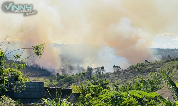 Incêndio de grandes proporções atinge área de mata em Ibicoara