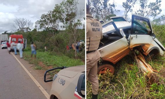 Motorista fica preso às ferragens após capotamento entre Ibicoara e o distrito de Cascavel