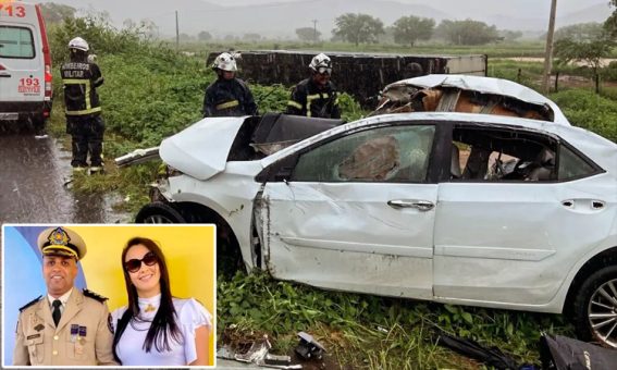 Major PM Pedro Paulo de Araújo Fiuza e esposa falecem em acidente de trânsito