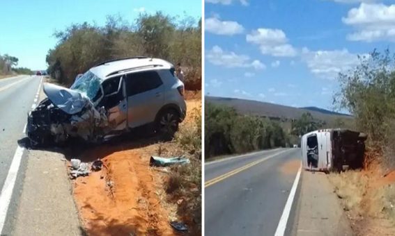 Grave colisão entre carro e van deixa feridos na BR-030, em Caetité